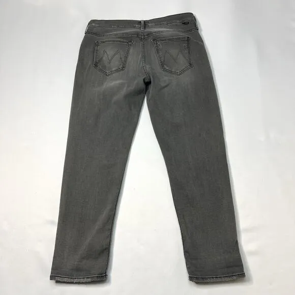 MOTHER The Dropout Ankle Jean in Last Chance Saloon SIze 28 Gray Stretch Denim