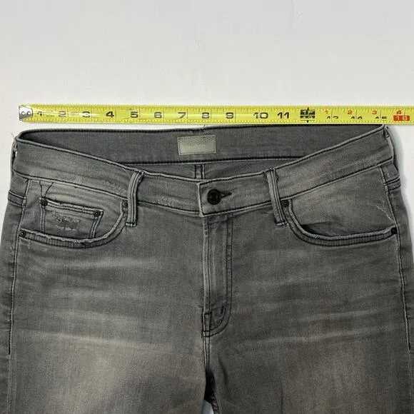 MOTHER The Dropout Ankle Jean in Last Chance Saloon SIze 28 Gray Stretch Denim