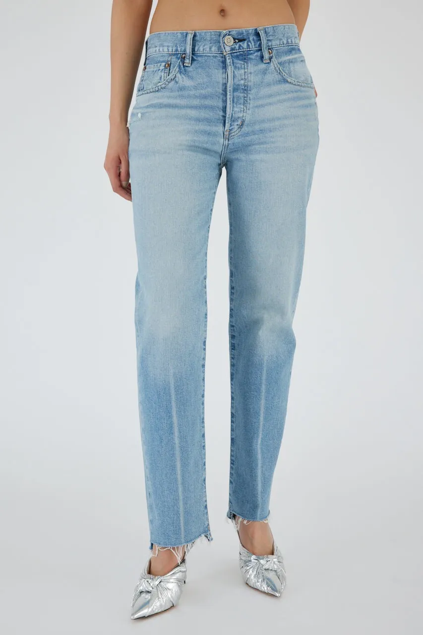 Moussy Vintage MV Cumberland Straight Jeans in Light Blue