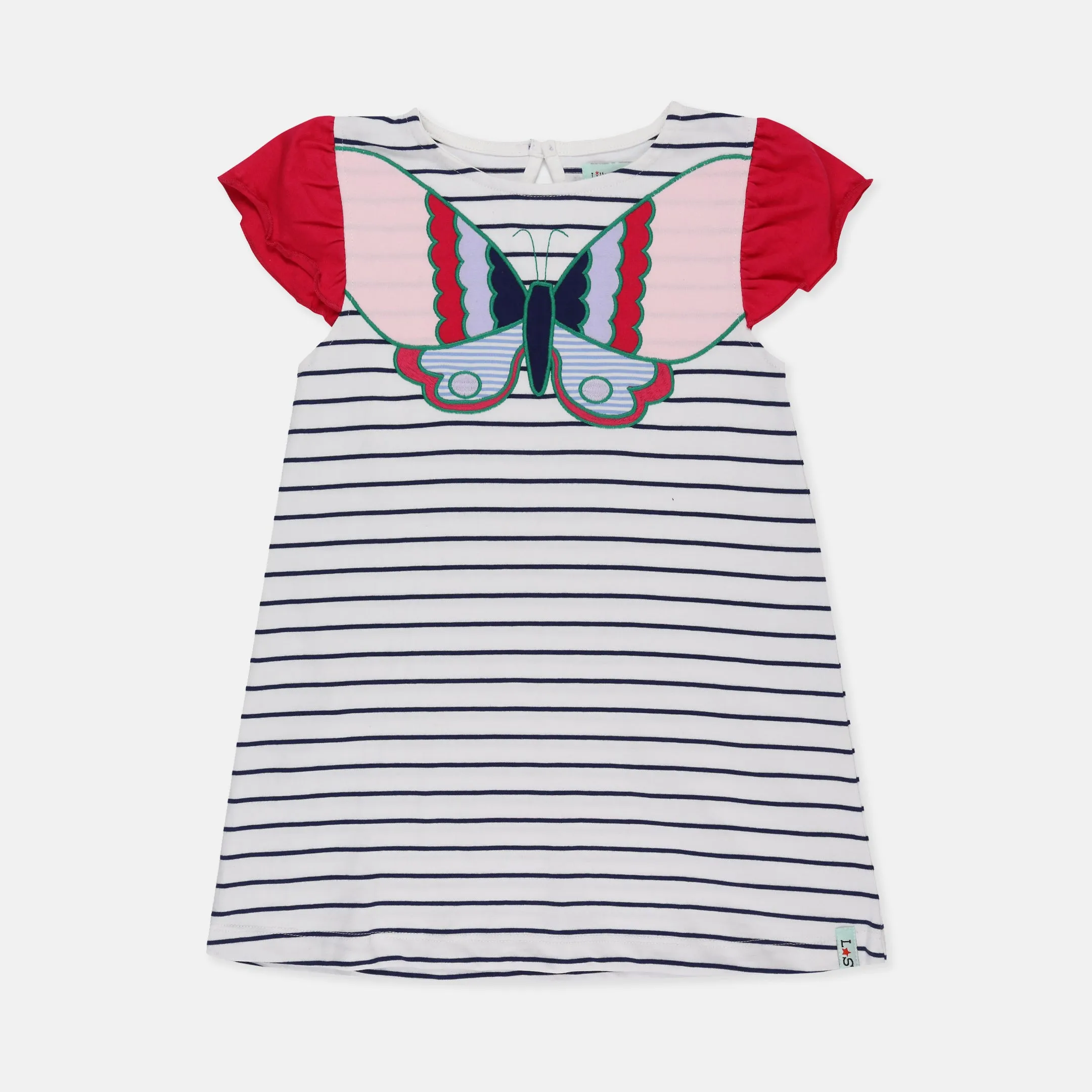 Multicoloured Butterfly Applique Dress
