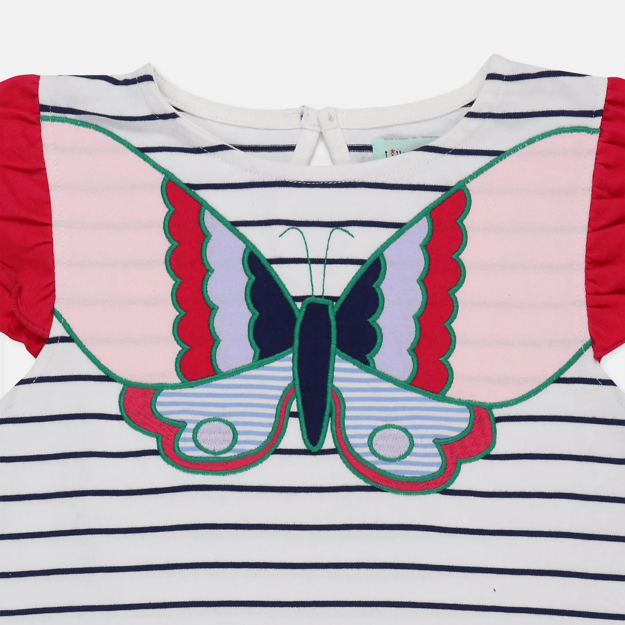 Multicoloured Butterfly Applique Dress