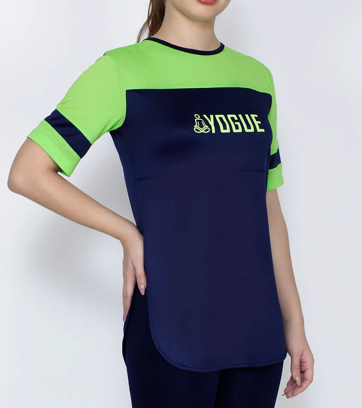 Navy Lime Long T-Shirt