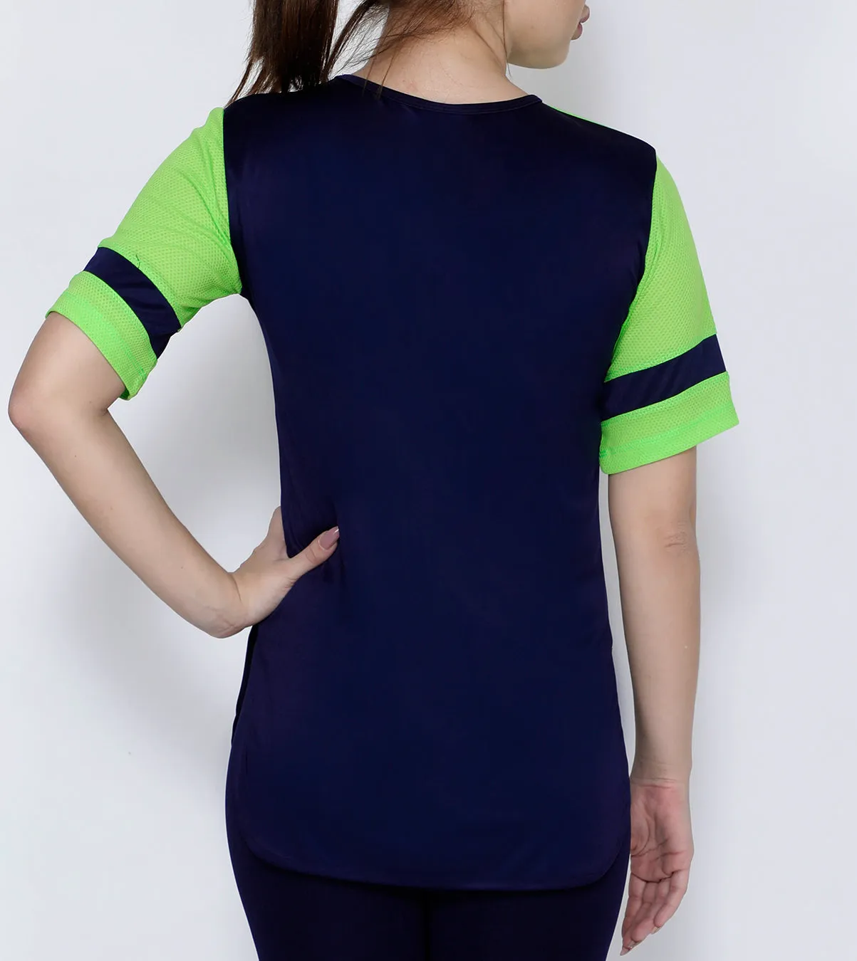 Navy Lime Long T-Shirt