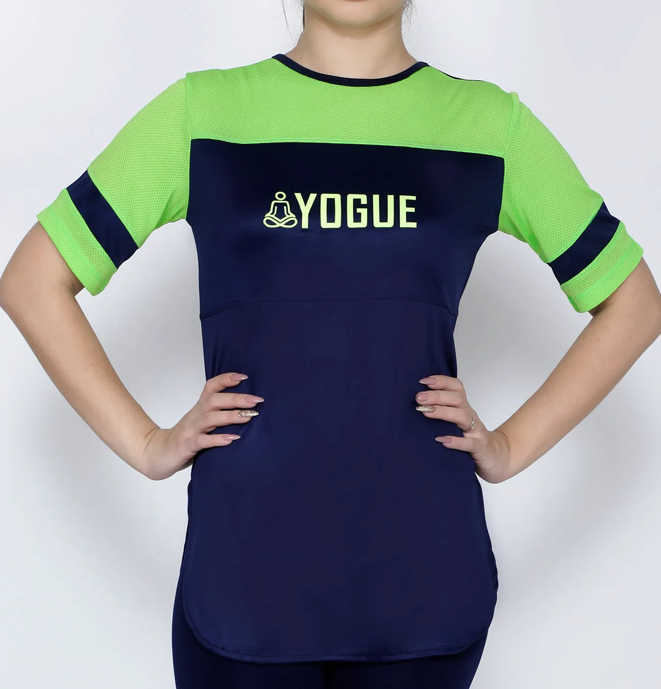 Navy Lime Long T-Shirt