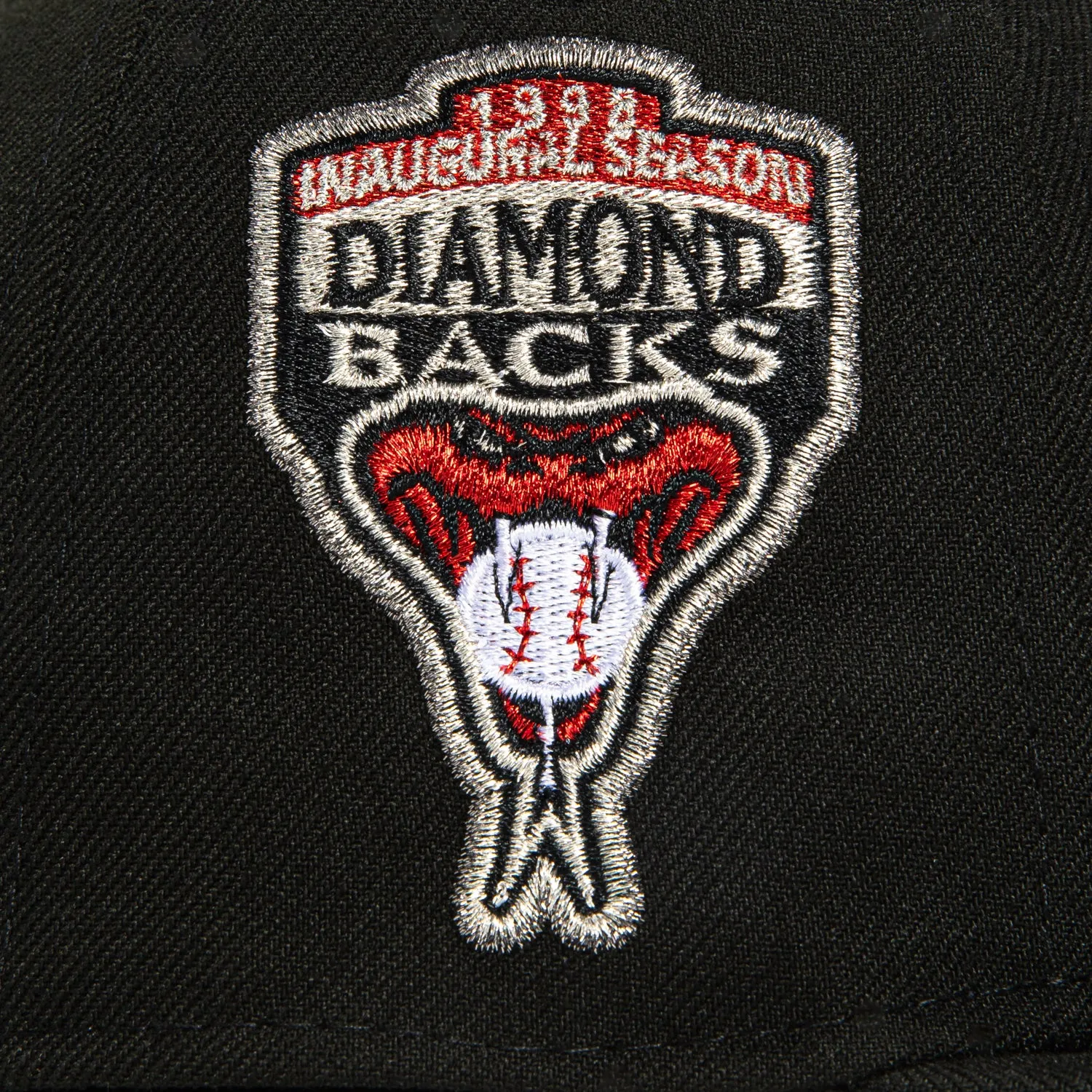New Era 59Fifty Arizona Diamondbacks Inaugural Patch D Hat - Black, Metallic Silver, Red
