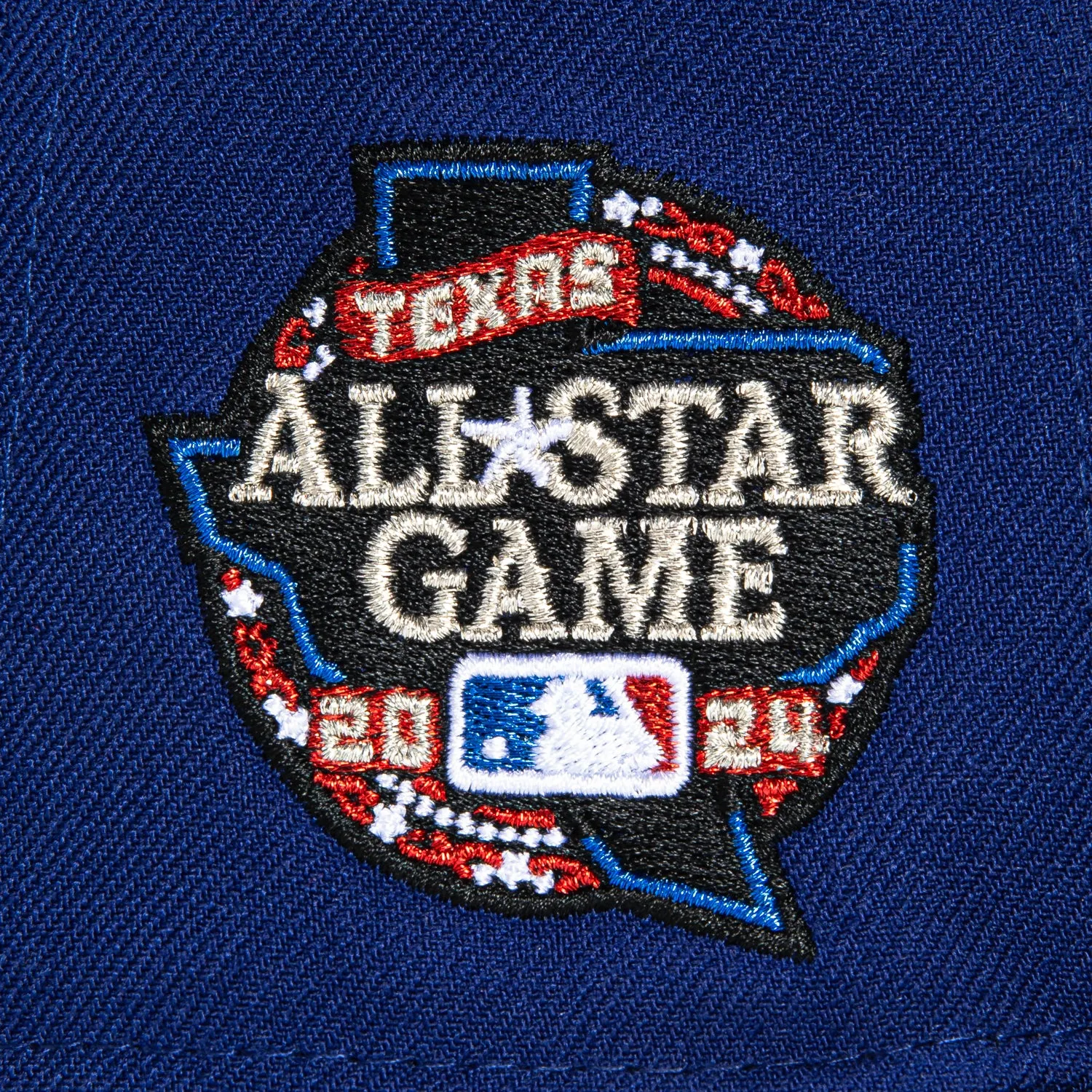 New Era 59Fifty Texas Rangers 2024 All Star Game Patch Hat - Royal, Black, Red, Metallic Silver
