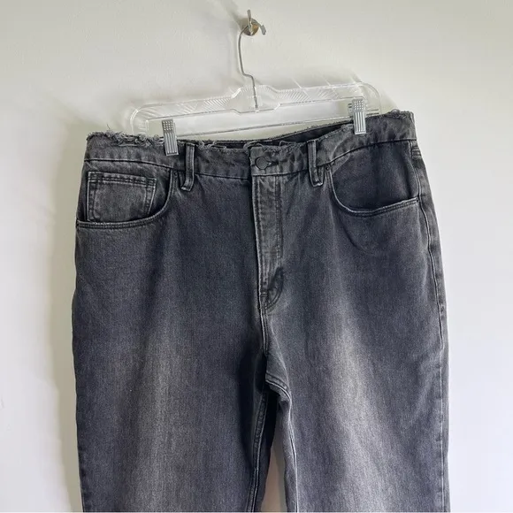 NEW Good American 90s Icon Straight fit High-Rise Jeans In Black $145 Size 15
