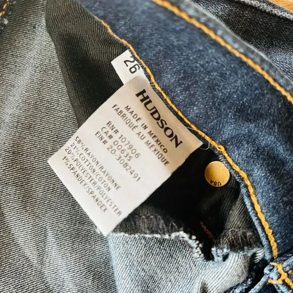 New Hudson Krista Skinny Denim Jeans Dark Wash Women's size 26
