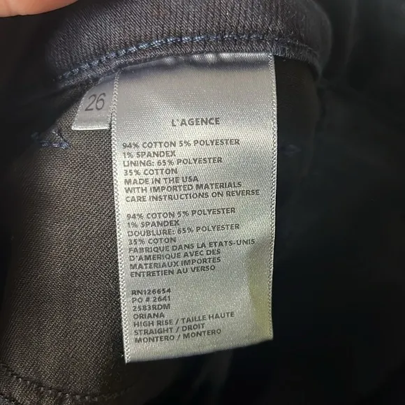 NEW L’AGENCE Oriana High Rise Jeans in Montero Size 26