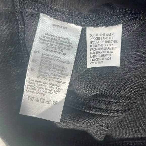 New! Madewell black mid-rise kick out double button jeans W33