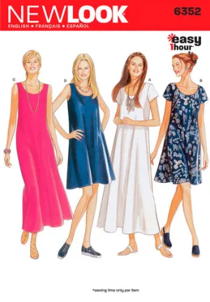 Newlook Pattern 6352 Misses Dresses