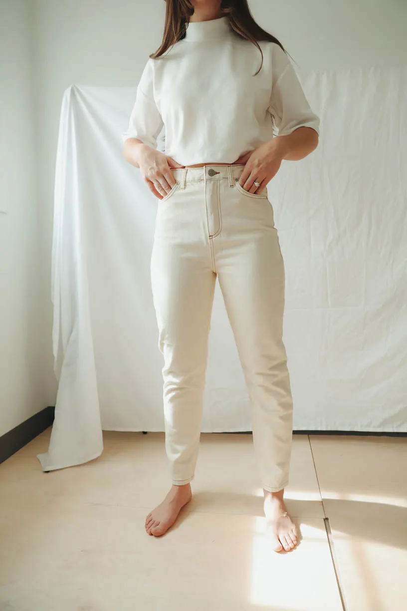 Nina Mom Jeans in Cream