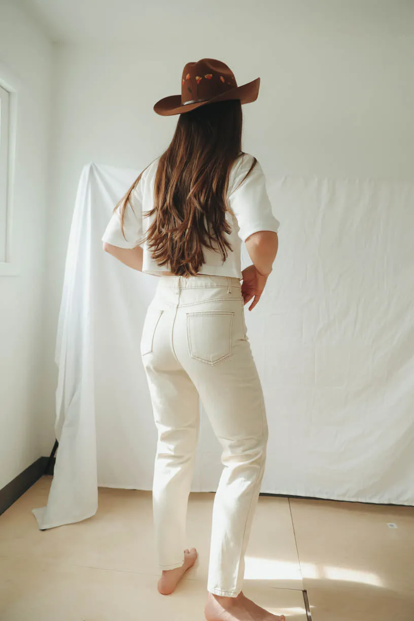 Nina Mom Jeans in Cream