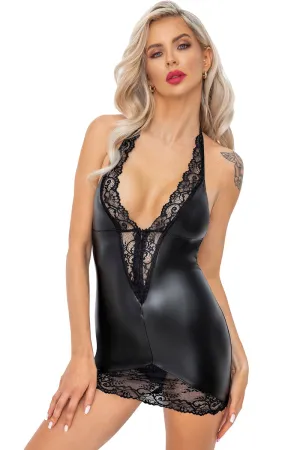 Noir Handmade Low Back Powerwetlook Mini Dress