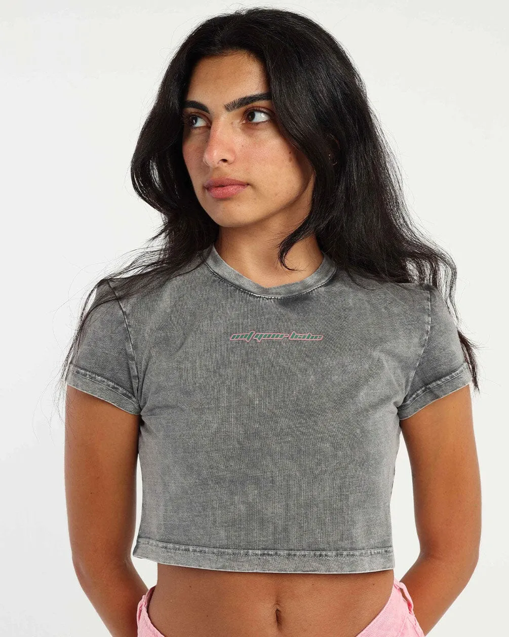 Not Your Baby Cropped Washed Tee