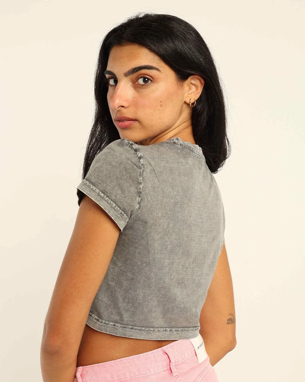Not Your Baby Cropped Washed Tee