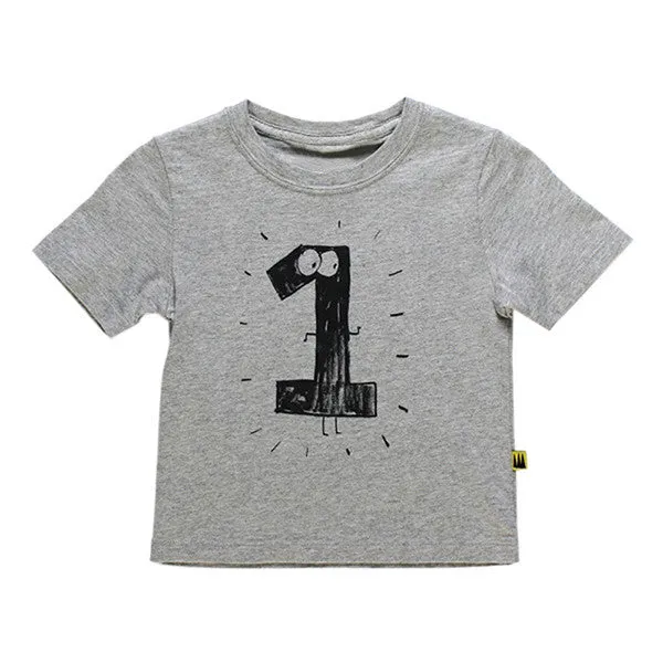 Number Letter Boys Print T shirt For Kids Summer T-shirts Baby Boy Funny Birthday T-shirts Kids Boys Casual Tops CG052