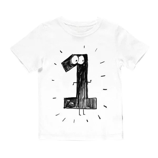 Number Letter Boys Print T shirt For Kids Summer T-shirts Baby Boy Funny Birthday T-shirts Kids Boys Casual Tops CG052