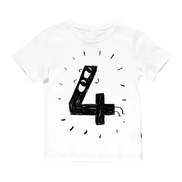 Number Letter Boys Print T shirt For Kids Summer T-shirts Baby Boy Funny Birthday T-shirts Kids Boys Casual Tops CG052