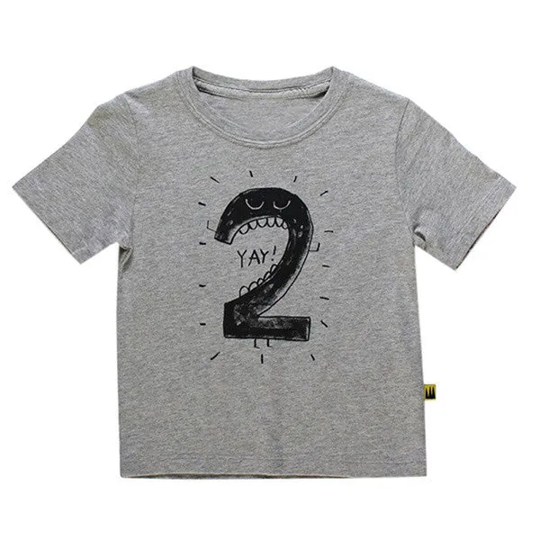 Number Letter Boys Print T shirt For Kids Summer T-shirts Baby Boy Funny Birthday T-shirts Kids Boys Casual Tops CG052