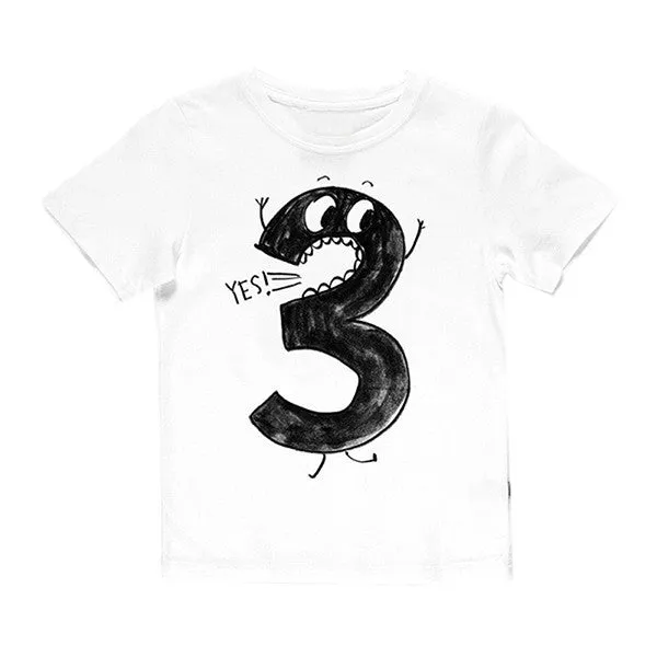 Number Letter Boys Print T shirt For Kids Summer T-shirts Baby Boy Funny Birthday T-shirts Kids Boys Casual Tops CG052
