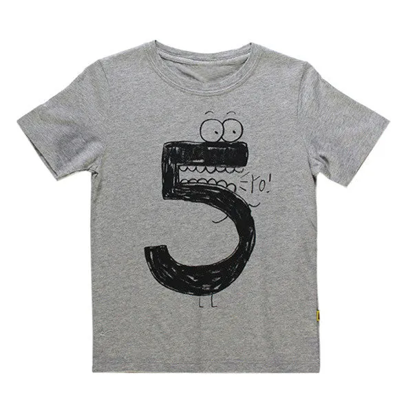 Number Letter Boys Print T shirt For Kids Summer T-shirts Baby Boy Funny Birthday T-shirts Kids Boys Casual Tops CG052