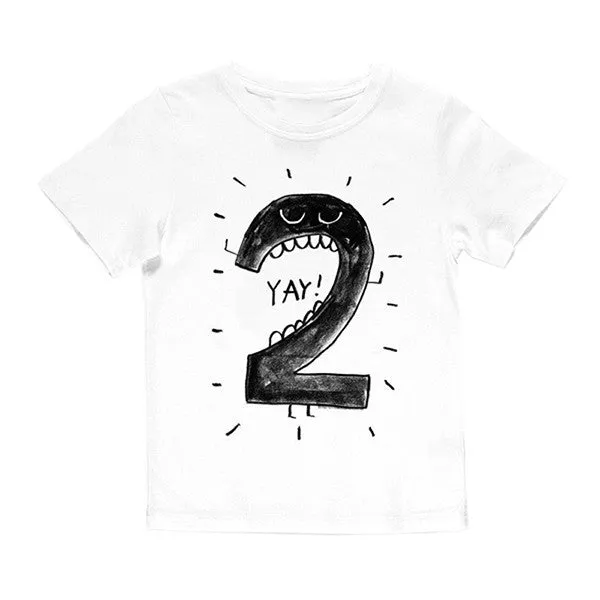 Number Letter Boys Print T shirt For Kids Summer T-shirts Baby Boy Funny Birthday T-shirts Kids Boys Casual Tops CG052