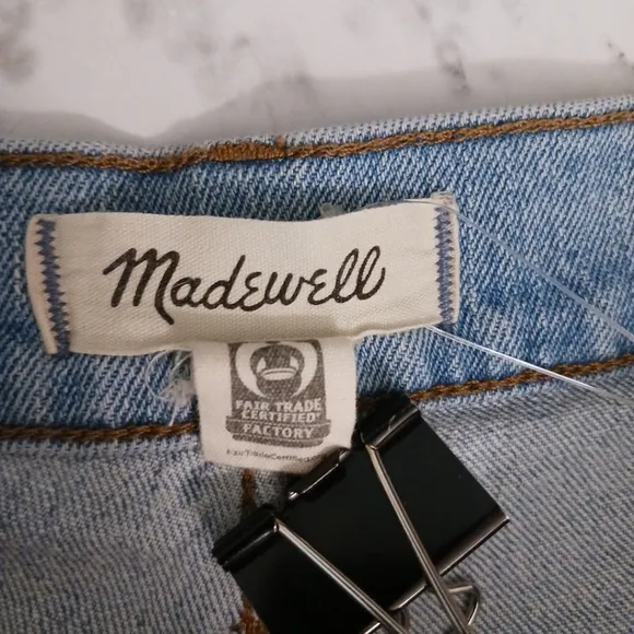 NWOT Madewell The Perfect Vintage Wide Leg Crop Jeans Light Wash Raw Hem Sz 32P