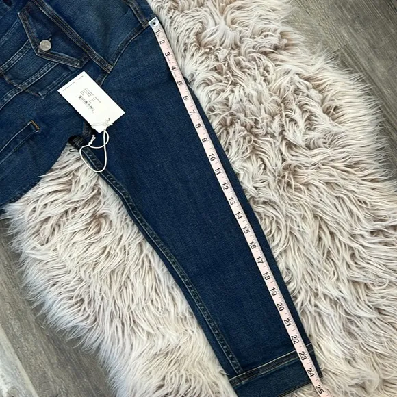 NWT Edwin Evie Cropped Stretch Denim Trucker Jacket Blue Stax Size XL Reg. $198