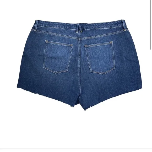 NWT Good American Plus Size 22 Blue Cutoff High Waist Denim Jeans Shorts