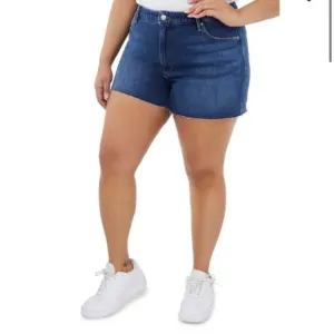 NWT Good American Plus Size 22 Blue Cutoff High Waist Denim Jeans Shorts