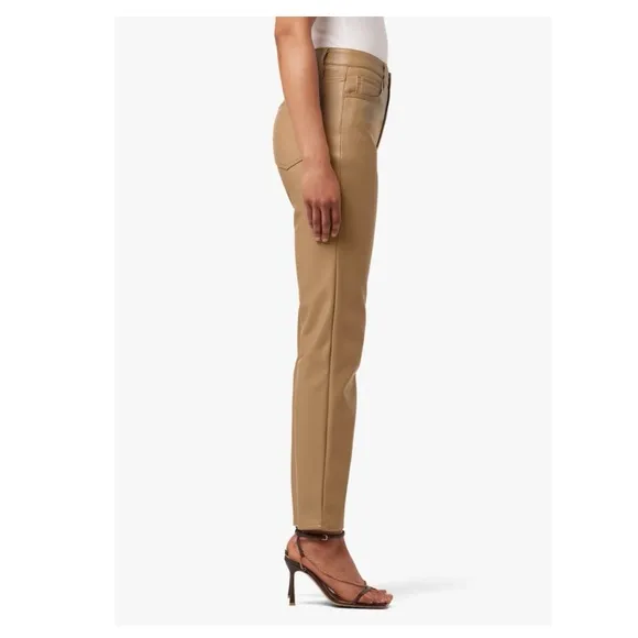 NWT JOE'S THE HONOR HIGH RISE VINTAGE STRAIGHT ANKLE JEANS  VEGAN LEATHER