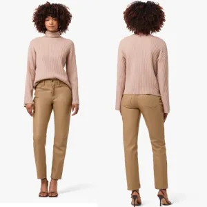 NWT JOE'S THE HONOR HIGH RISE VINTAGE STRAIGHT ANKLE JEANS  VEGAN LEATHER