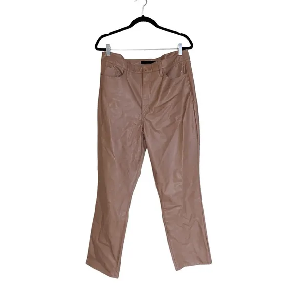 NWT JOE'S THE HONOR HIGH RISE VINTAGE STRAIGHT ANKLE JEANS  VEGAN LEATHER