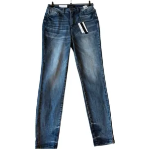 NWT Judy Blue Dark Wash High Rise Tummy Control Contrast Wash Skinny Jean 5/27