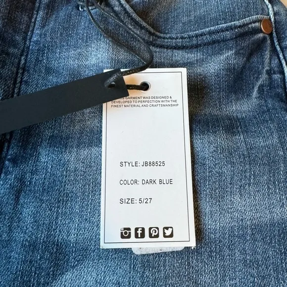 NWT Judy Blue Dark Wash High Rise Tummy Control Contrast Wash Skinny Jean 5/27