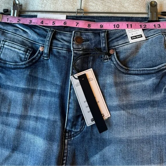 NWT Judy Blue Dark Wash High Rise Tummy Control Contrast Wash Skinny Jean 5/27