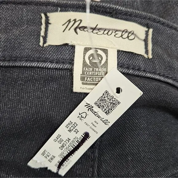 NWT Madewell Skinny Flare Jeans in Bellhaven Wash: Slit-Hem Edition Size 32