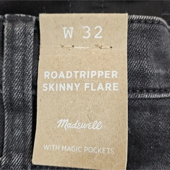 NWT Madewell Skinny Flare Jeans in Bellhaven Wash: Slit-Hem Edition Size 32