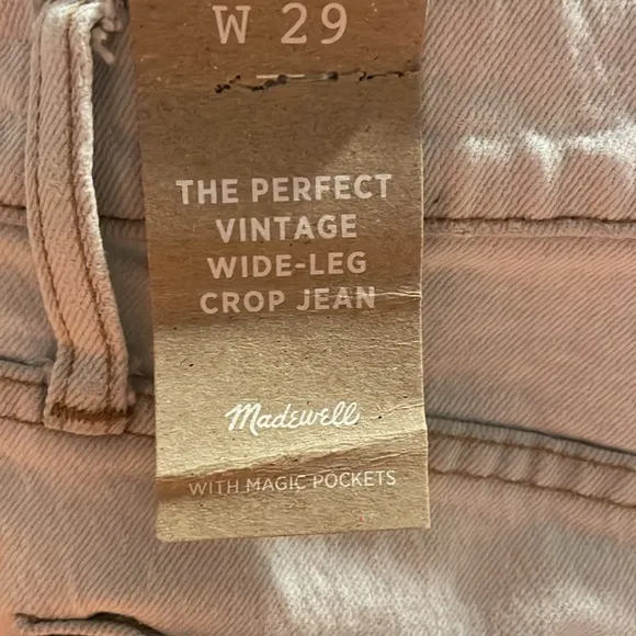 NWT | Madewell‎ The Perfect Vintage Light Wash Wide Leg Crop Jean Edmunds Wash
