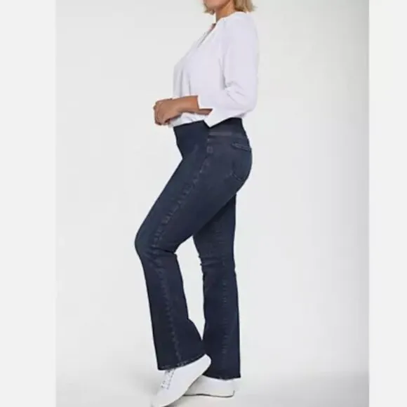 NWT NYDJ  Pull-On Slim Bootcut Jeans COLOR-  Decker - Blue SZ-2X