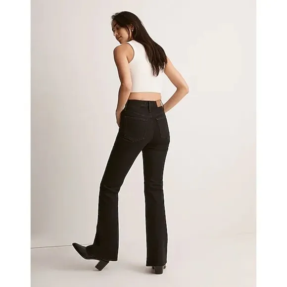 NWT Womens Madewell Black The Perfect Vintage Flare Jean in Sherborn Wash NEW