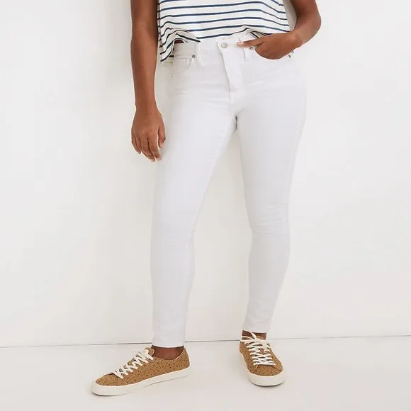 NWT Womens Size 24 25 or 25P Madewell 10&quot; High-Rise Skinny Jeans in Pure White