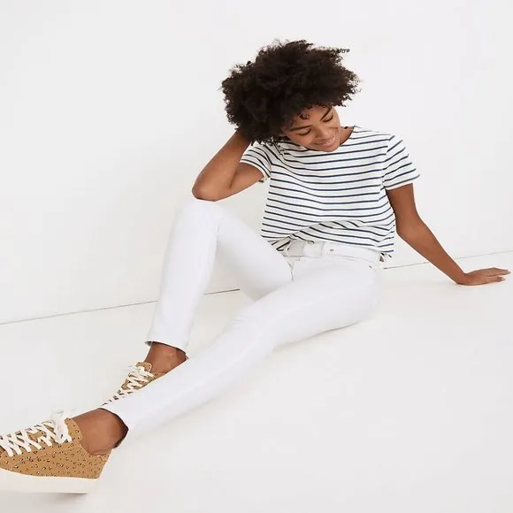 NWT Womens Size 24 25 or 25P Madewell 10&quot; High-Rise Skinny Jeans in Pure White