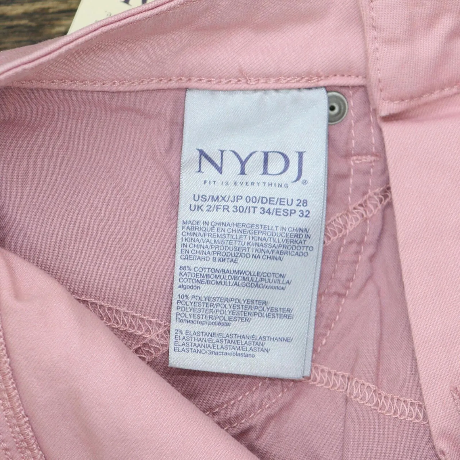 NYDJ Womens Sheri Ankle Fray Hem Jeans Vintage Pink 00