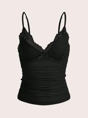 Obsidian Phoenix Women’s Black Lace Bow Crop Top