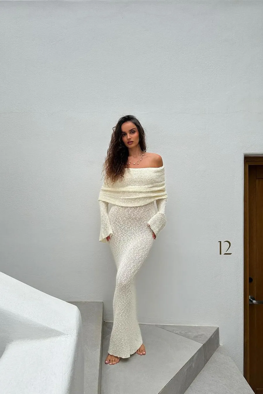 Off-Shoulder Knit Maxi Dress | Luxe & Cozy | Effortless Elegance
