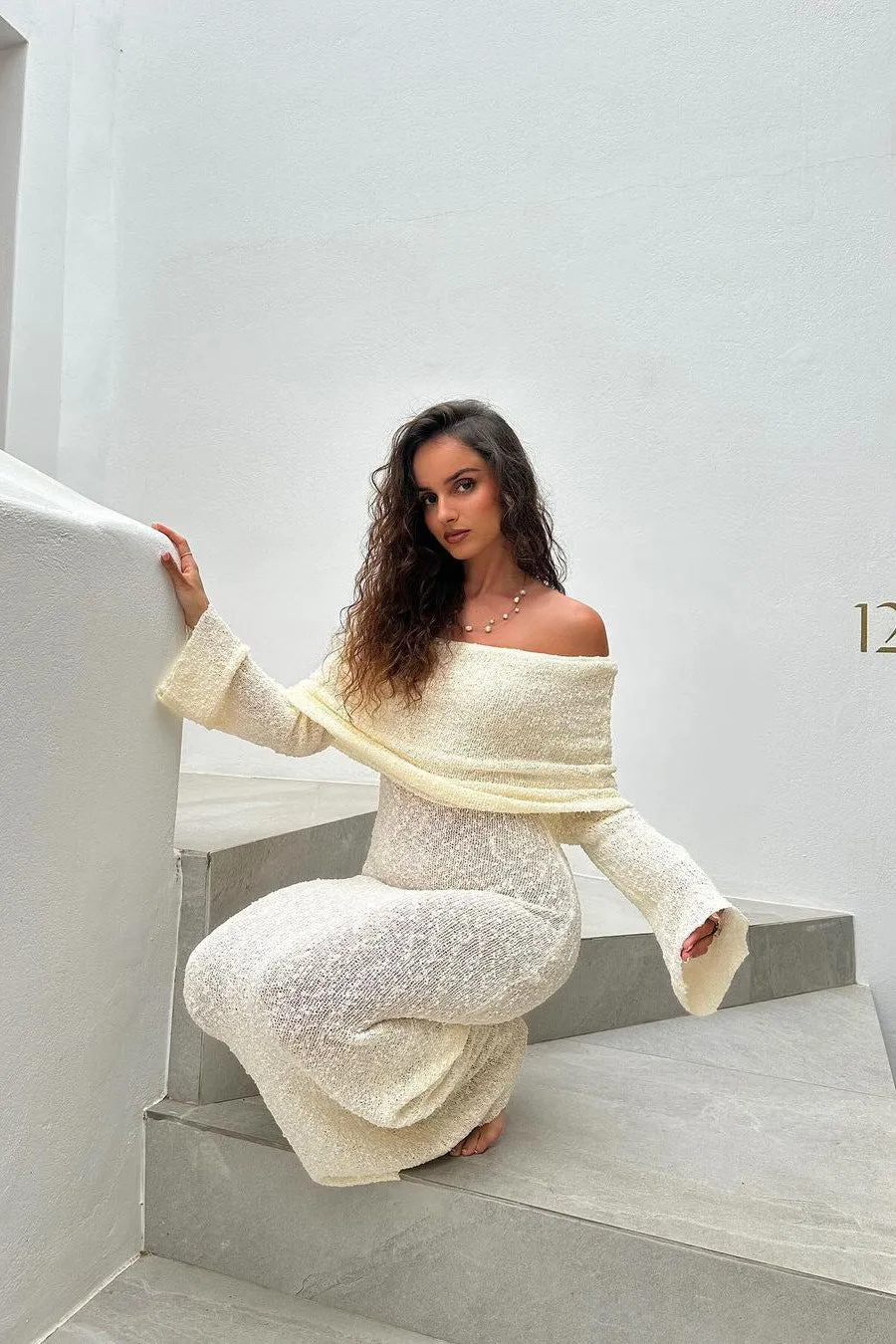 Off-Shoulder Knit Maxi Dress | Luxe & Cozy | Effortless Elegance