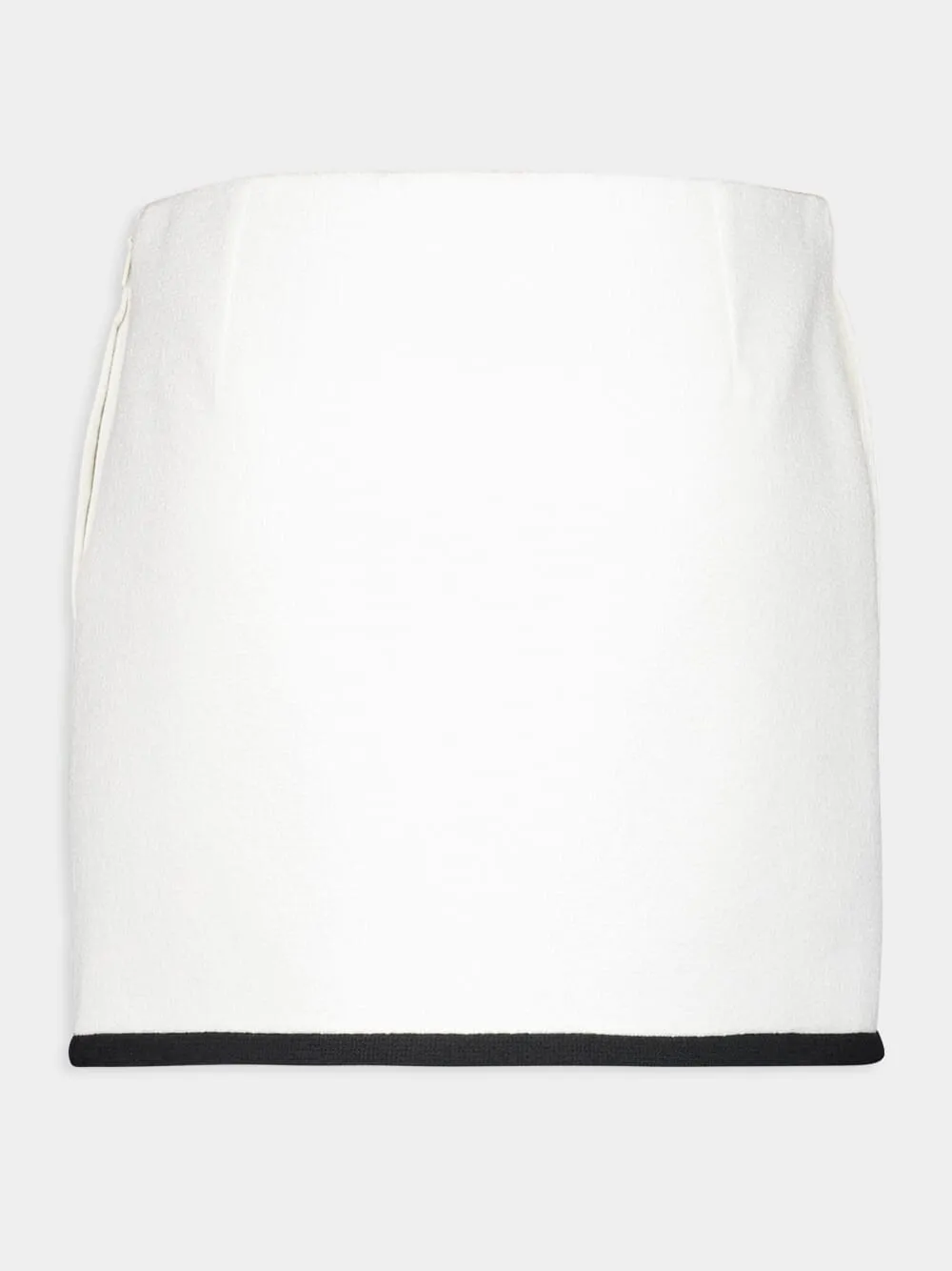 Off-White Cotton Tweed Mini Skirt
