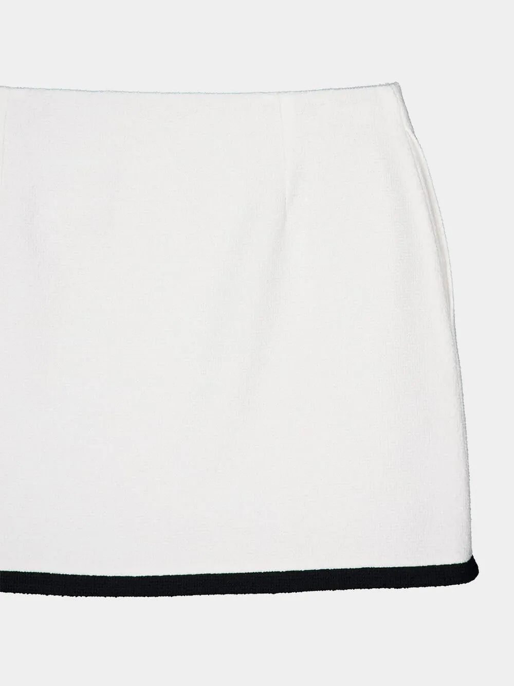 Off-White Cotton Tweed Mini Skirt